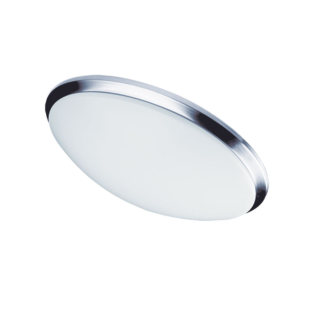 LED Ceiling Flush, Polished Chrome Trim, 15â€ dia