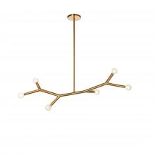 Dainolite MOR-396HP-AGB - 6 Light Horizontal Pendant in Aged Brass