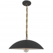 Dainolite OFE-151P-MB-AGB - 1 Light Pendant in Matte Black w/ Aged Brass Chain