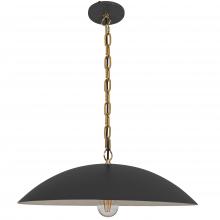 Dainolite OFE-191P-MB-AGB - 1 Light Pendant in Matte Black w/ Aged Brass Chain