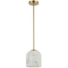 Dainolite PRC-71P-AGB - 1 Light Pendant in Aged Brass w/ Alabaster Glass