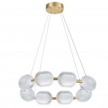 Dainolite PRI-3256LEDP-AGB - 56W Chandelier in Aged Brass w/ Clear Pattern Acrylic