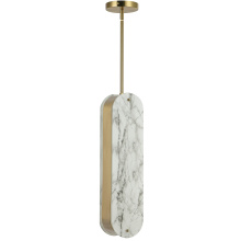 Dainolite PSC-201P-AGB - 1 Light Pendant in Aged Brass w/ Faux Alabaster Acrylic