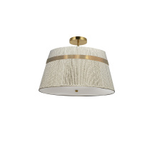 Dainolite SYV-153SF-AGB-NAT - 3 Light Semi-Flush Mount in Aged Brass w/ Natural String Shade