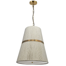 Dainolite SYV-183P-AGB-NAT - 3 Light Pendant in Aged Brass w/ Natural String Shade
